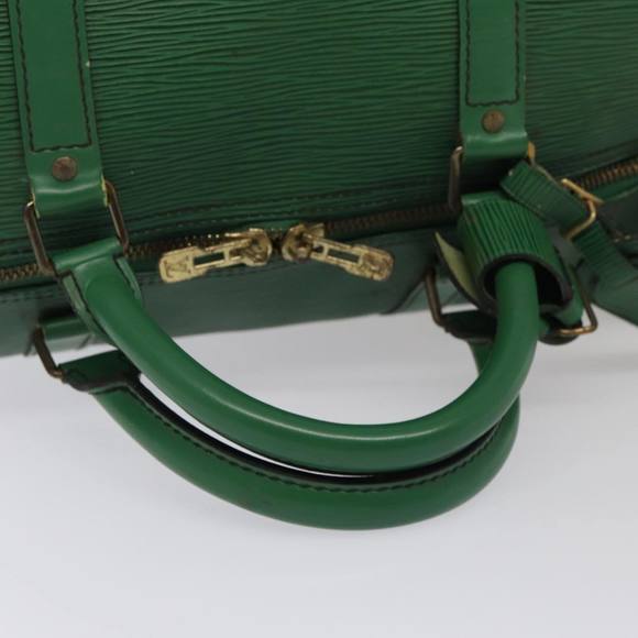 LOUIS VUITTON Epi Keepall 60 Boston Bag Green M42944 LV Auth 85274 - Picture 7 of 16